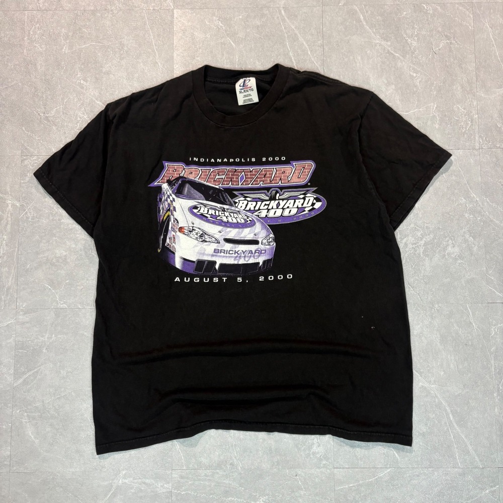 Vintage Logo Athletic Indianapolis 2000 Brickyard 400 Racing Shirt Mens XL Black